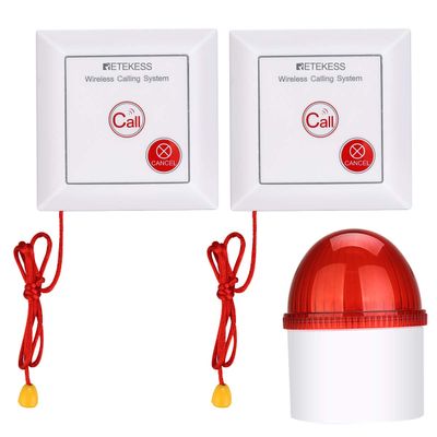 Retekess TH103 Wireless Strobe Light, Outdoor Siren With 3 Red LED, 110dB Loud Flash Siren, 2 Panic Buttons for Office, Warehouse, Business