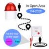 Retekess TH103 Wireless Strobe Light, Outdoor Siren With 3 Red LED, 110dB Loud Flash Siren, 2 Panic Buttons for Office, Warehouse, Business view 4