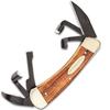Bushmaster Classic Whittlers Pocket Knife | Folding Whittling Knife with 6 Wood Carving Blades | High Carbon Steel Detail, Gouge, Hook, V-Scorp & Chisel Tools | Hardwood Handle with Medallion view 1