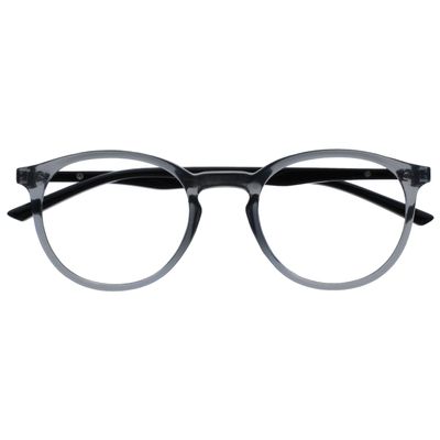 OPULIZE MET Blue Light Blocking Reading Glasses for Women Men, Slim Round Frame with Scratch Resistant and Spring Hinges, Computer Glasses with Anti-Reflective, Grey +2 (Pack of 1)