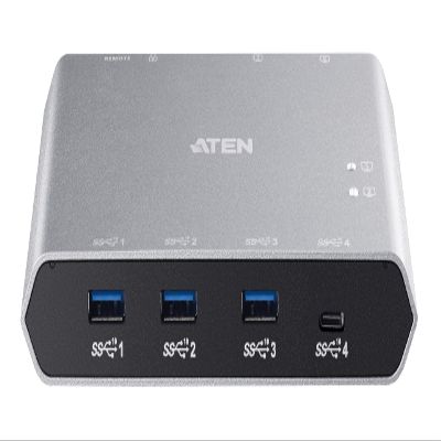 ATEN US3342 2-Port USB-C Gen 2 Sharing Switch with Power Pass-Through - USB 3.1 (Gen 2) Type C - External - 4 USB Port(s) - Mac, PC