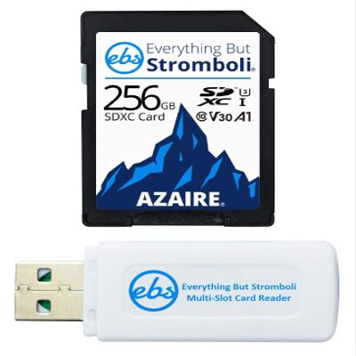 Everything But Stromboli 256GB SD Card Class 10 UHS-1 U3 Speed C10 V30 256G SDXC Memory Card for Compatible Camera, Computer, Video Camcorder Bundle with (1) SD & Micro Card Reader