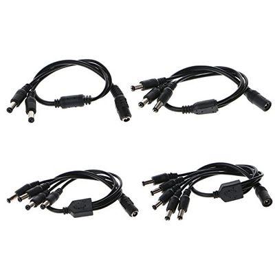 Davitu Electrical Equipments Supplies - 1 Female to 2/3/4/5 Male Plug 5.5x2.1mm Port 12V DC Power Adapter Splitter Cable For LED Strip - (Color: 1 Female to 4 Male)
