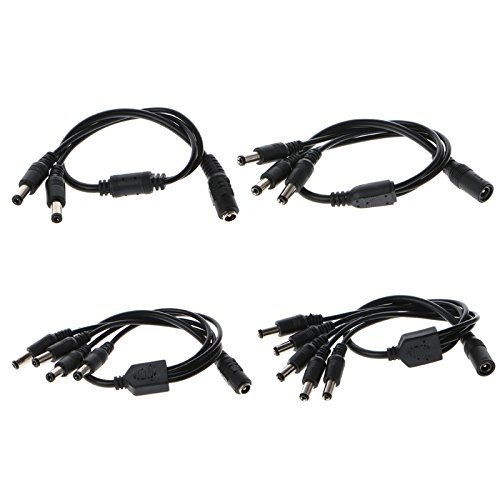 Davitu Electrical Equipments Supplies - 1 Female to 2/3/4/5 Male Plug 5.5x2.1mm Port 12V DC Power Adapter Splitter Cable For LED Strip - (Color: 1 Female to 4 Male)
