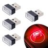 Febrytold 4Pcs Red USB Car Interior Atmosphere Lamps, Universal Mini Led USB Lights for Car Decoration, Lighting view 1
