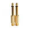 Davitu Electrical Equipments Supplies - 2pcs 6.35mm 1/4" Male Mono Plug To RCA Female Jack Audio Adapter Connector - (Color: Gold) view 2