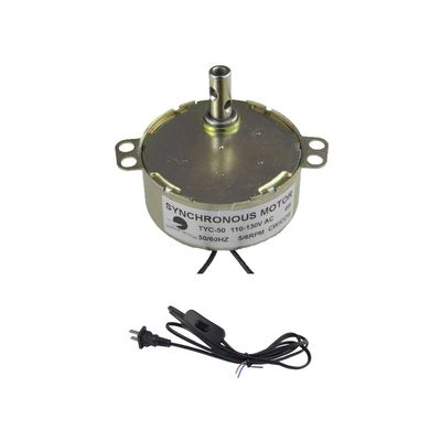 CHANCS Synchronous Turntable Motor TYC-50 110V 5-6RPM AC100~127V Electric Motor Synchron Motor for Cup TWith Inline Foot Push Lamp Power Cord with Foot Switch 1.8m US Plug