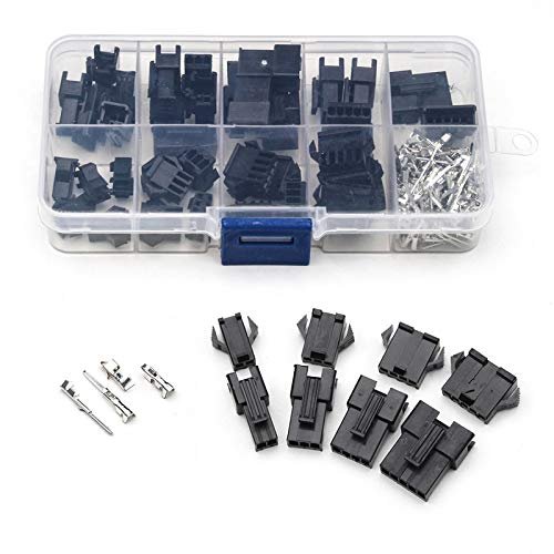 Davitu Electrical Equipments Supplies - 200PCS 2/3/4/5 Pin Black Nylon Housing Terminals Set Male/Female Connectors with Wings/Hooks For Electronics Household Appliance
