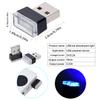 Febrytold 4Pcs Blue USB Car Interior Atmosphere Lamps, Universal Mini Led USB Lights for Car Decoration, Lighting view 3