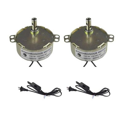 CHANCS 2PCS Synchronous Motor for Turntable Motorized TYC-50 110V 5-6RPM Electric Motor AC100~127V bSynchron Motor for Cup Turner,Cuptisserie Rotator in-line Lamp Power Cord Foot Switch 1.8m US Plug