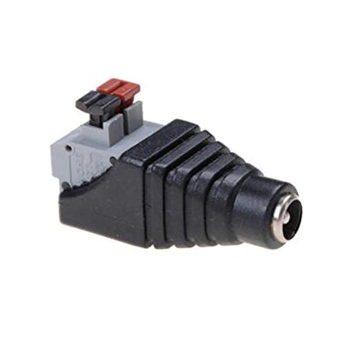 Davitu Electrical Equipments Supplies - Male Female LED Strips Cable DC Power Security Camera Wire Insulated Jack Adapter Pressed Lighting Plug Connector For CCTV - (Color: Female Connector)