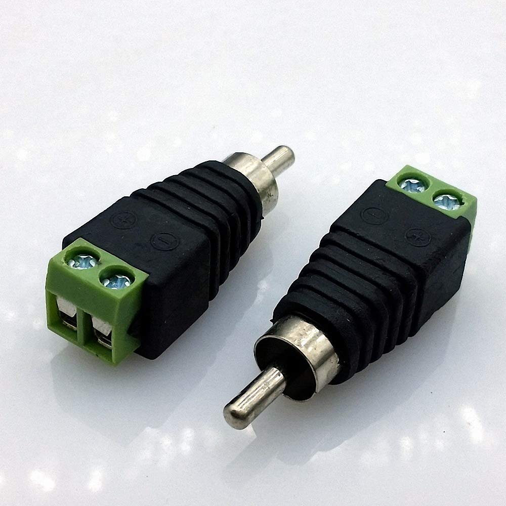 10pcs Solderless RCA Plug Connector DIY Screw Lock Cable Adapter for Audio or Video