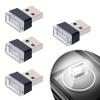 Febrytold 4Pcs White USB Car Interior Atmosphere Lamps, Universal Mini Led USB Lights for Car Decoration, Lighting view 1