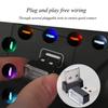Febrytold 4Pcs White USB Car Interior Atmosphere Lamps, Universal Mini Led USB Lights for Car Decoration, Lighting view 4