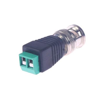 Davitu Electrical Equipments Supplies - 1/2pcs BNC Connectors BNC Cable Green Male Coax CAT5 To Coaxial Camera CCTV Video Balun Camera Surveillance Accessories - (Package: 2pcs)