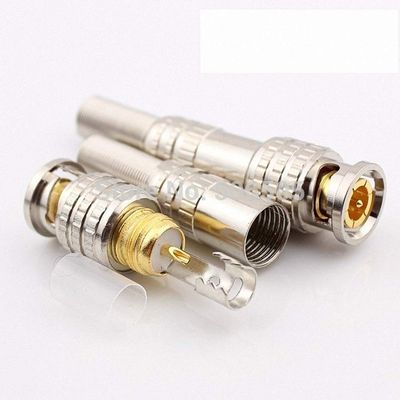 75-5 Gold Plating BNC Connector Q9 Jack for Coaxial RG59 CCTV Camera 100pcs/lot