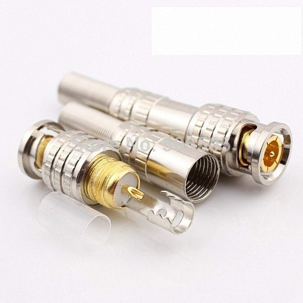 75-5 Gold Plating BNC Connector Q9 Jack for Coaxial RG59 CCTV Camera 100pcs/lot
