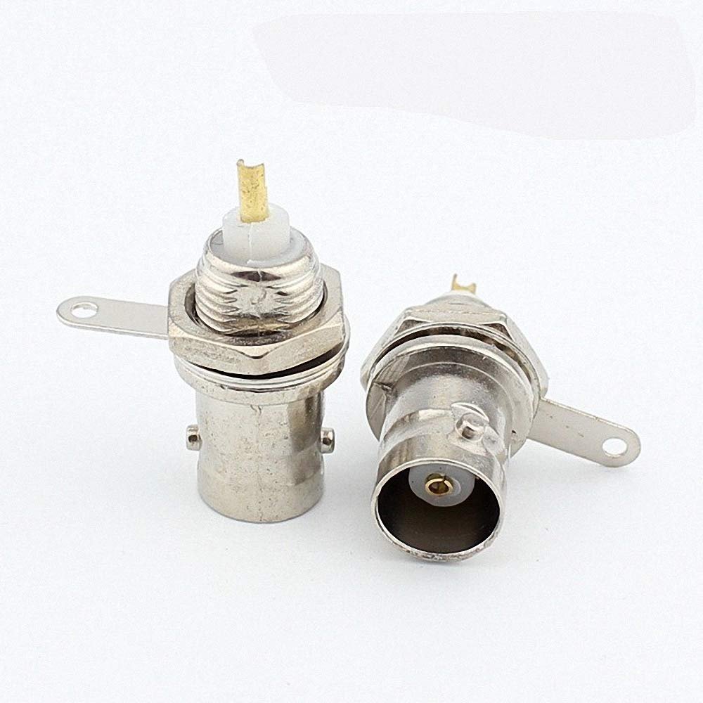 100pcs BNC Female Socket Solder Connectors Chassis Panel Mount Patch Coaxial Cable Monitor Accessories