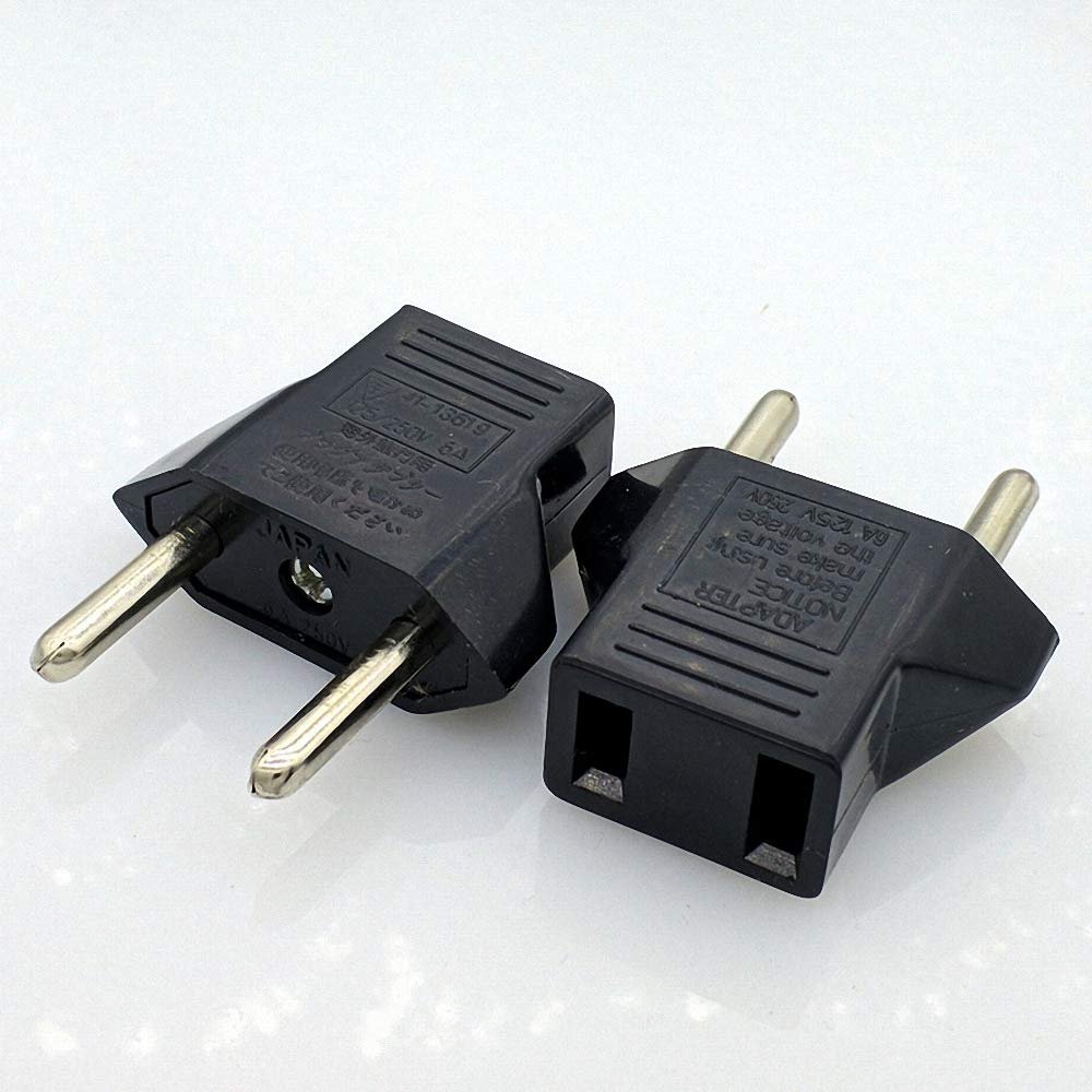 Universal US to EU Plug USA to Euro Europe Travel Wall AC Power Charger Outlet Adapter Converter 2 Round Socket Input Pin 5pcs