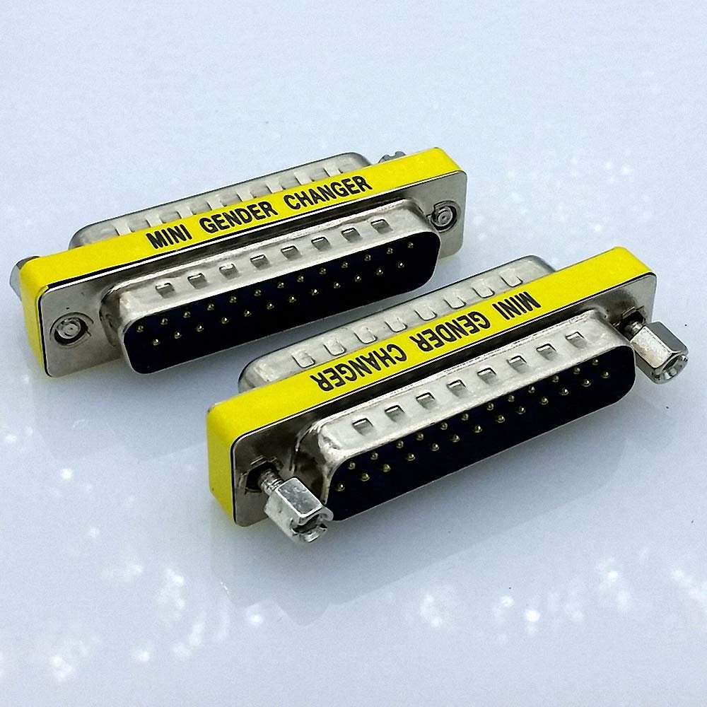 10pcs/lot D-SUB DB25 Serial Cable Extended Adapter 25 Pin DB25 Male to Male M/M minitype Changer Connector