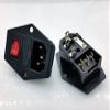 10A/250V 3pin AC Power Socket with Power Rocker Switch and Fuse Shell view 1