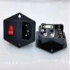 10A/250V 3pin AC Power Socket with Power Rocker Switch and Fuse Shell view 2