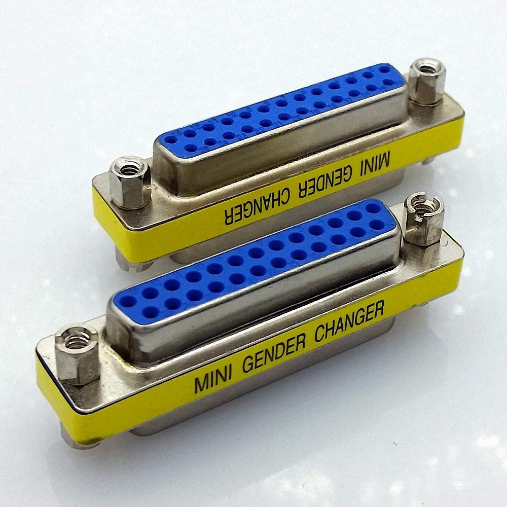 10pcs/lot D-SUB DB25 Serial Cable Extended Adapter 25 Pin DB25 Female to Female F/F minitype Changer Connector