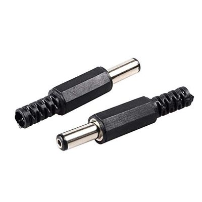 Davitu Electrical Equipments Supplies - EASY 50 Pcs 5.5x2.1mm Male Solder DC Power Barrel Tip Plug Jack Straight Connectors - (Color: Black)