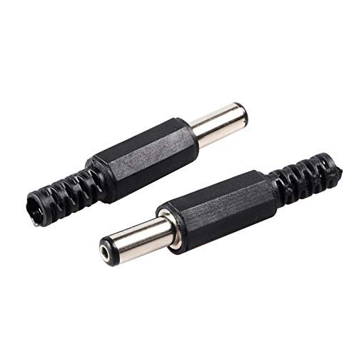 Davitu Electrical Equipments Supplies - EASY 50 Pcs 5.5x2.1mm Male Solder DC Power Barrel Tip Plug Jack Straight Connectors - (Color: Black)