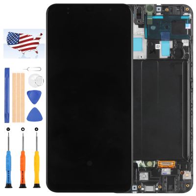 AMOLED Screen Replacement for Samsung Galaxy A30 2019 A305 A305F/A/G/Y A30 LCD Display Repair Parts Assembly Touch Sensor Digitizer Glass Lens Kit (AMOLED with Frame)