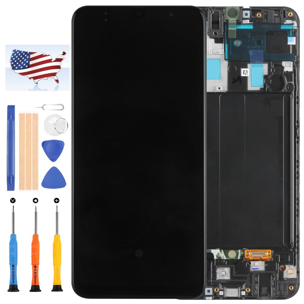 AMOLED Screen Replacement for Samsung Galaxy A30 2019 A305 A305F/A/G/Y A30 LCD Display Repair Parts Assembly Touch Sensor Digitizer Glass Lens Kit (AMOLED with Frame)