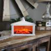 Flameless White Fireplace Lantern view 3