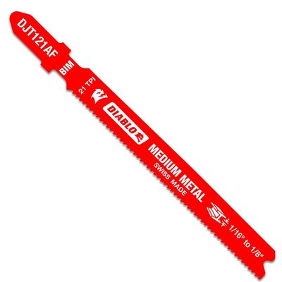 Diablo Bi-Metal Jig Saw Blades for Medium Metal - 3-5/8", 21 TPI, 5-Pack - DJT121AF5