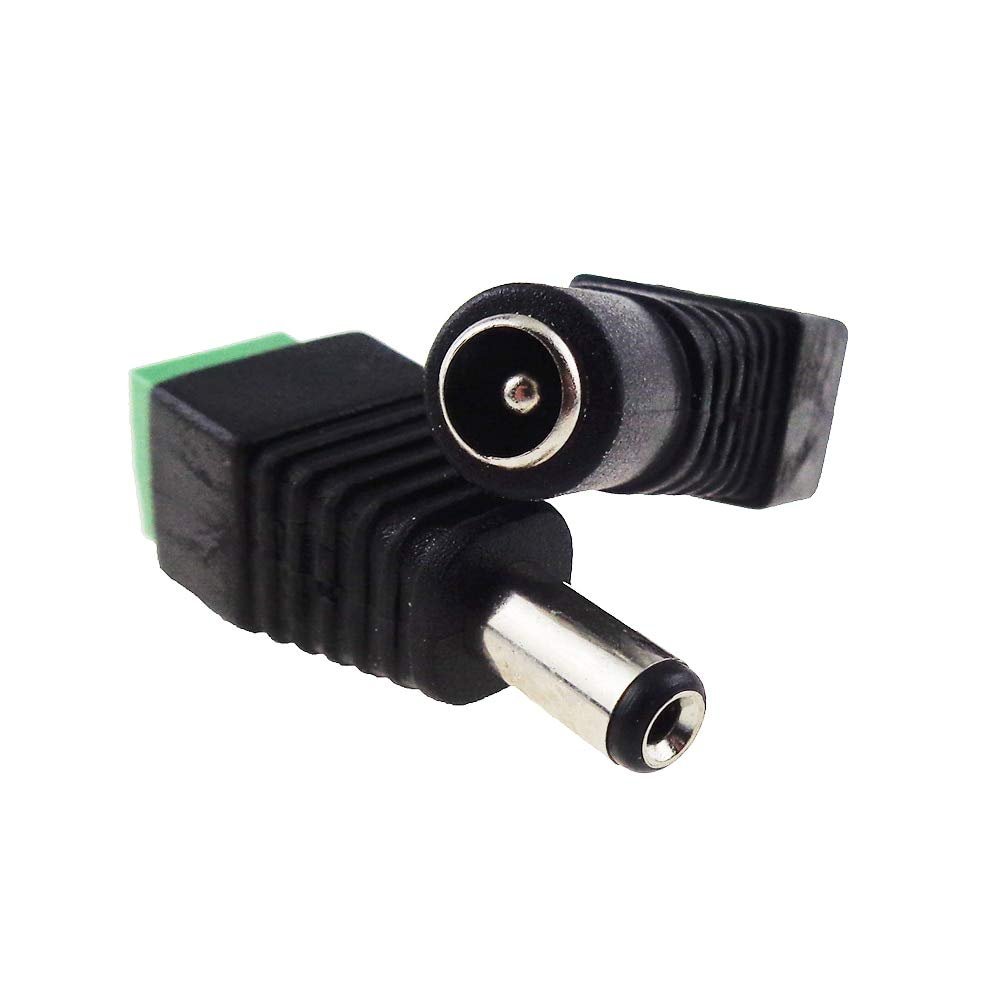 Davitu Electrical Equipments Supplies - 10pcs Joint connector DC male or female 2.1 * 5.5mm for led strip light CCT camera to power adapter high qulity long life TR - (Color: 10pcs Male)