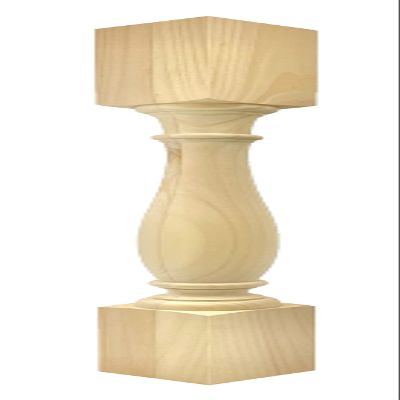 Highland Manor Wood Products French Island Leg - 34 1/2" Tall x 3 1/2" Wide - Unfinished Wooden Leg for Kitchen Islands, Tables or Desks (Pine) (1 Leg)