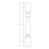 Highland Manor Wood Products French Island Leg - 34 1/2" Tall x 3 1/2" Wide - Unfinished Wooden Leg for Kitchen Islands, Tables or Desks (Pine) (1 Leg) view 2