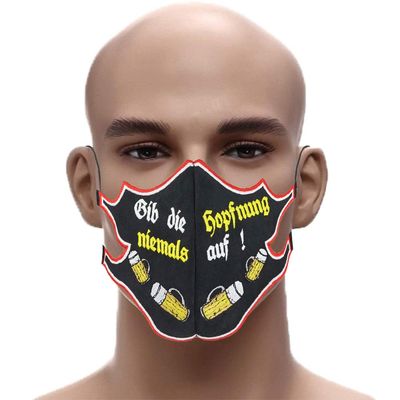 Never put the hoppers on a mask reusable mouth and nose protection. Washable at 60C