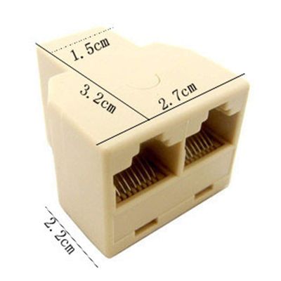 Davitu Electrical Equipments Supplies - High RJ45 Ethernet Cable LAN Port 1 to 2 Socket Splitter RJ45 Splitter Connector CAT5 LAN Ethernet Splitter Adapter 8P8C Network