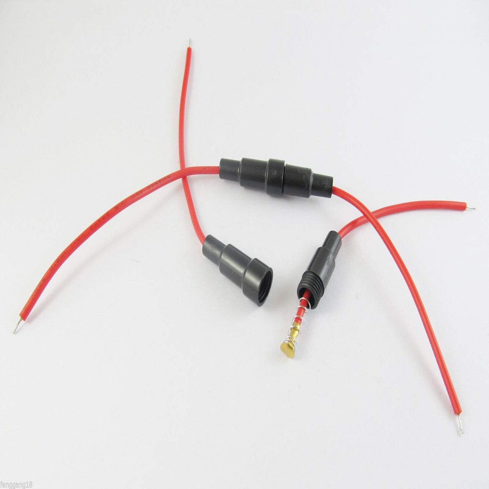 Connector and Terminal 1pcs 5x20mm AGC Glass Blow Fuse Holder in-line Screw Type with Wire
