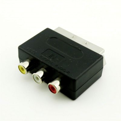 Connector and Terminal 1x SCART Male Plug to 3 RCA Female A/V Adaptor Converter for TV DVD VCR