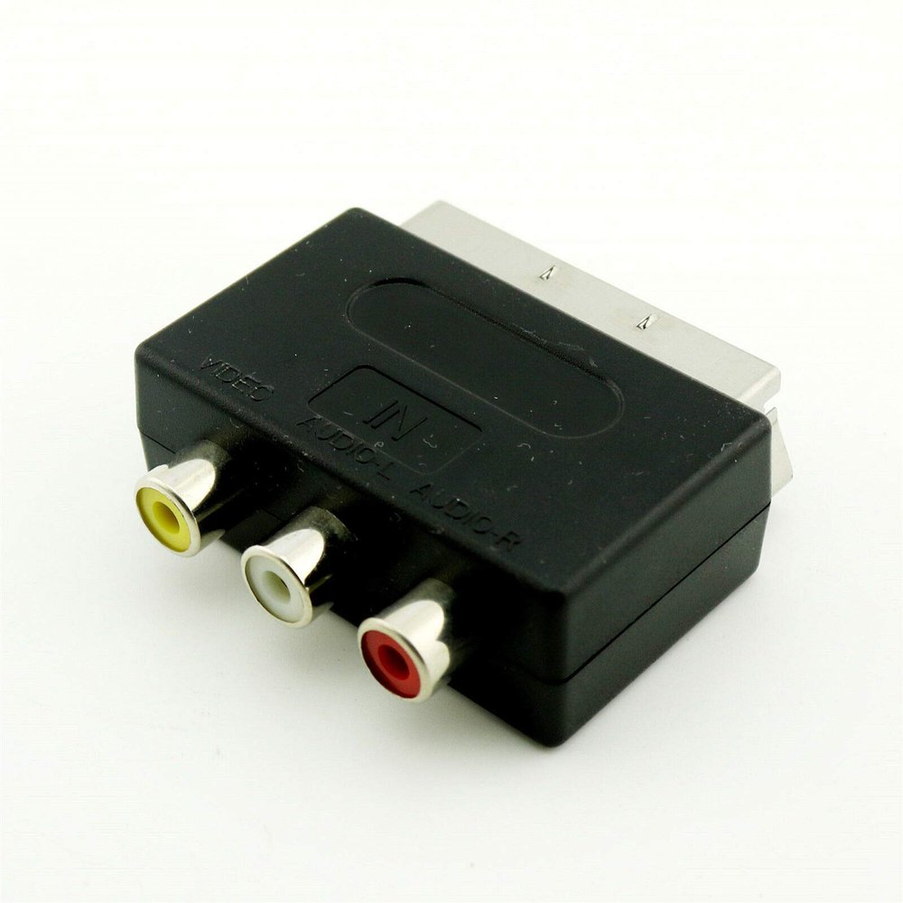 Connector and Terminal 1x SCART Male Plug to 3 RCA Female A/V Adaptor Converter for TV DVD VCR