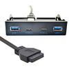 WALLER PAA 3.5 Inch USB-C USB 3.0 HUB 4 Ports Front Panel Floppy Bay Internal 20Pin Bracket view 1