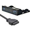 WALLER PAA 3.5 Inch USB-C USB 3.0 HUB 4 Ports Front Panel Floppy Bay Internal 20Pin Bracket view 2