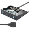 WALLER PAA 3.5 Inch USB-C USB 3.0 HUB 4 Ports Front Panel Floppy Bay Internal 20Pin Bracket view 4