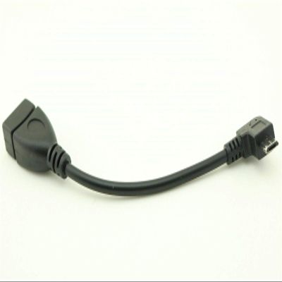 Connector and Terminal, 90Left Angle OTG Micro USB B Male to USB 2.0 A Female Data Charge Adapter Cable