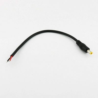 Connector and Terminal 25cm DC Power 5.5mm x 2.1mm Socket 18AWG Pigtail Cable for CCTV Camera LED 12V - (Color:5.5x2.1mm Male)