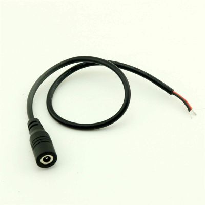 Connector and Terminal 1pcs CCTV DC Power 4.0mm x 1.7mm Female Socket Adapter Cable Cord 1FT/30CM Black