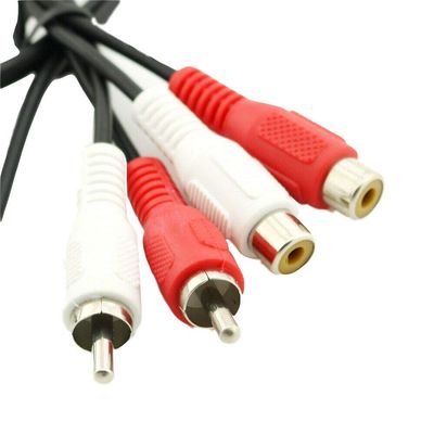Connector and Terminal 1x 1.5ft Dual RCA Female Jack to 2X RCA Male Plug Audio Video Adapter Cable Cord