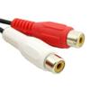 Connector and Terminal 1x 1.5ft Dual RCA Female Jack to 2X RCA Male Plug Audio Video Adapter Cable Cord view 4
