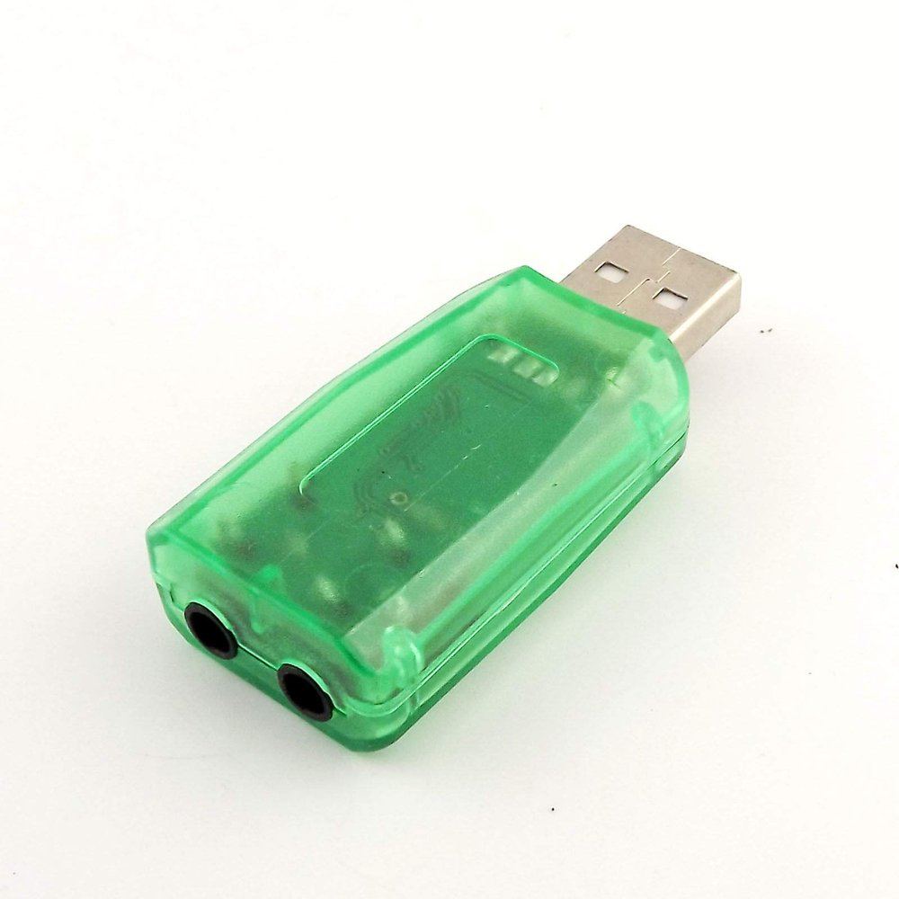 Connector and Terminal USB 3D Audio Adapter External Virtual 5.1 Channel Sound Card Microphone Headset - (Color:Green)